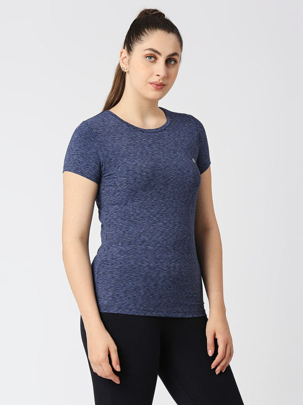 Women Navy Solid Tops & T-Shirts-4W-CRUISER TEE_4W-NY