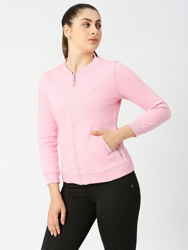 Women Pink Solid Jackets-CROSS CHILL JACKET_Pink