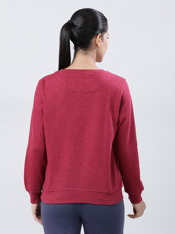 Women Maroon Solid Sweatshirts-CROSS CHILL SWEAT SHIRT-Maroon