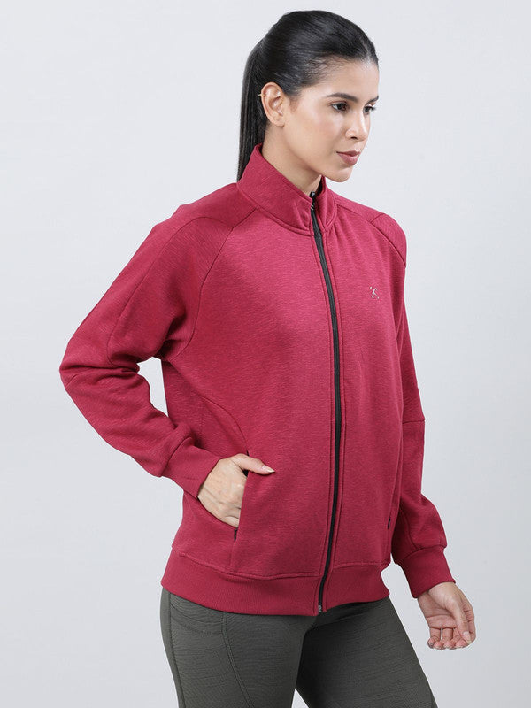 Women Maroon Solid Jacket - OUT DOOR TRAINER JACKET(W)-MR