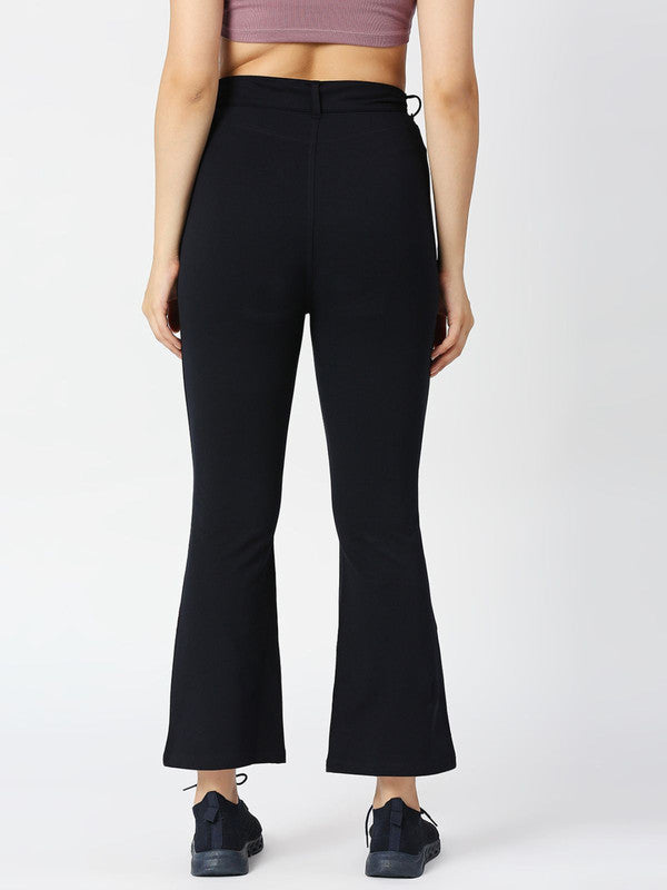 Women Navy Solid Track Pants & Joggers-PULL ON PANT-NY