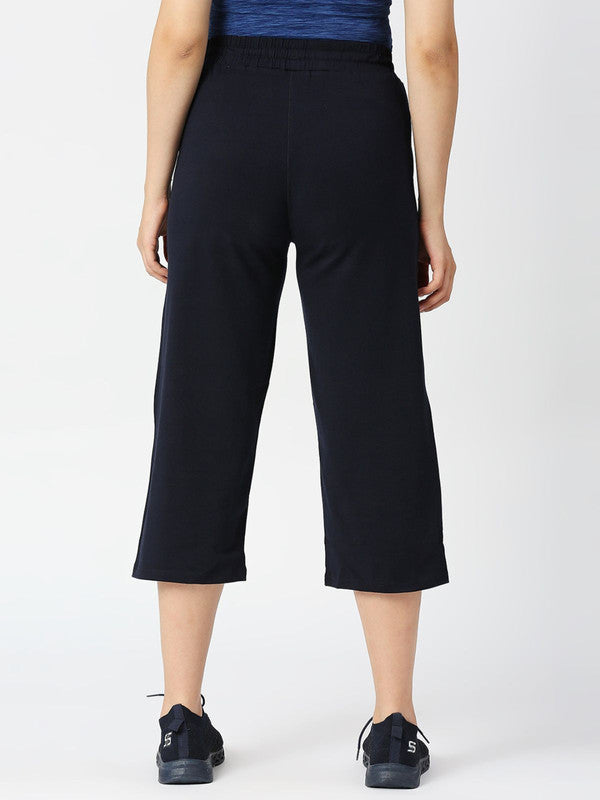 Women Navy Solid Yoga Pants-BASE PACE YOGA-Navy