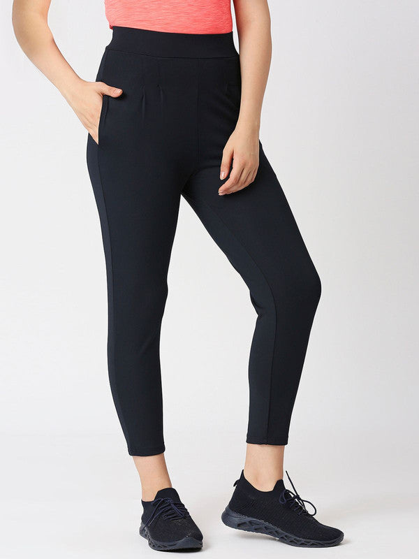 Women Navy Solid Track Pant- THE EDGE PANT- NY