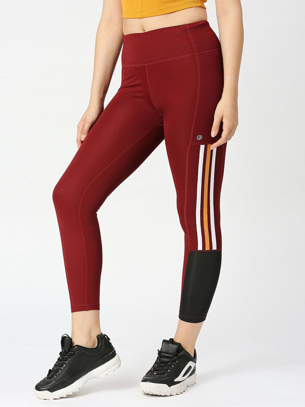 Women Maroon Solid Track Pants & Joggers-PLAY OFF TRACK-MR