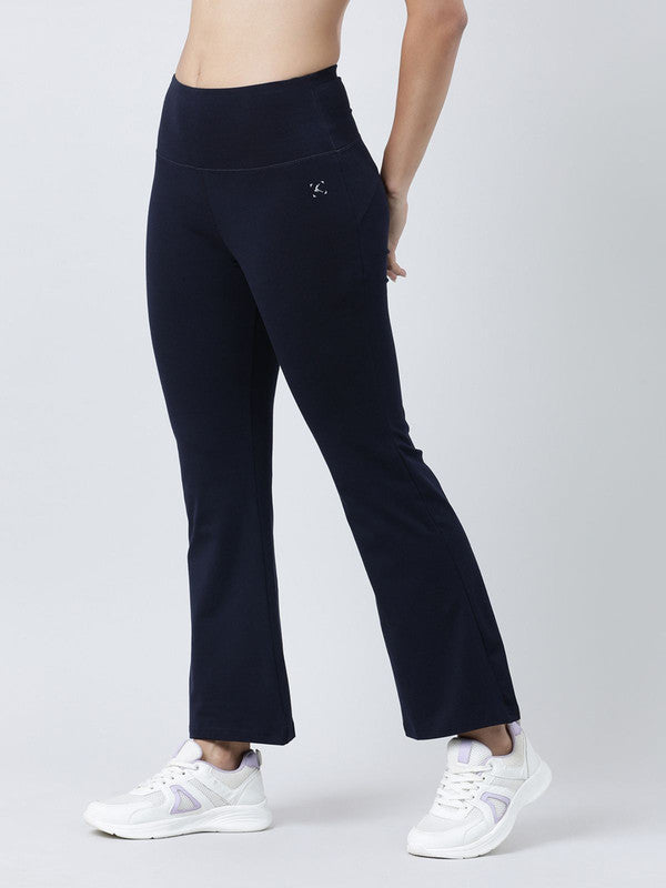 Women Navy Blue Solid Flared Pant- KIC PANT-NY