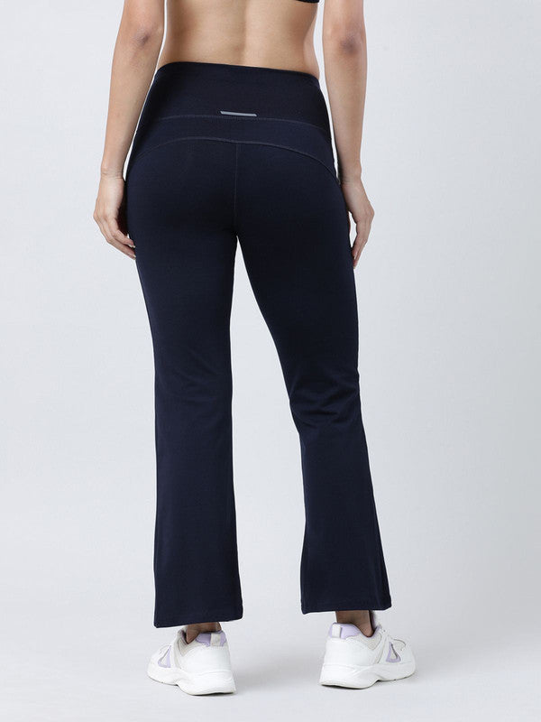 Women Navy Blue Solid Flared Pant- KIC PANT-NY