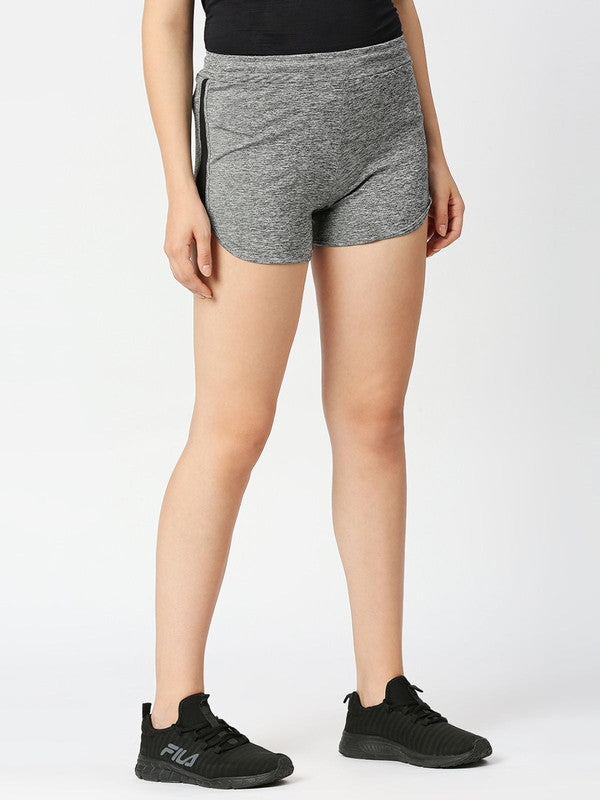 Women Grey Solid Shorts-FOXY SHORTS-SL-GR