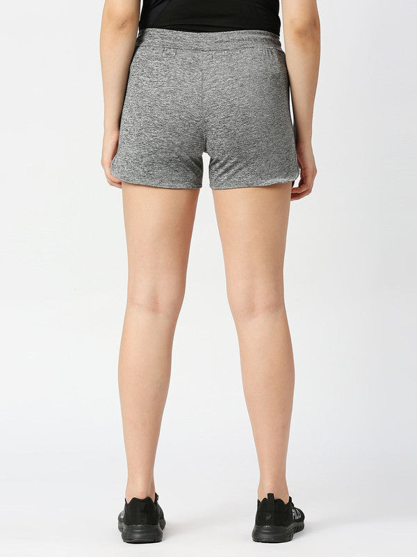 Women Grey Solid Shorts-FOXY SHORTS-SL-GR