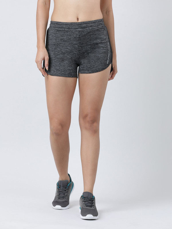 Women Dark Grey Solid Shorts-FOXY SHORTS-SL-DG