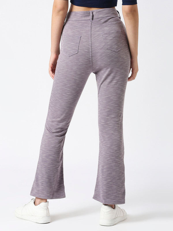 Women Lavender Solid Track Pants & Joggers-GRIDLINER PANT_Lavender