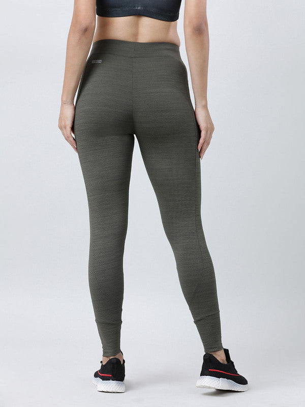 Women Olive Solid Track Pants & Joggers TRANSVERSE PANT-OL