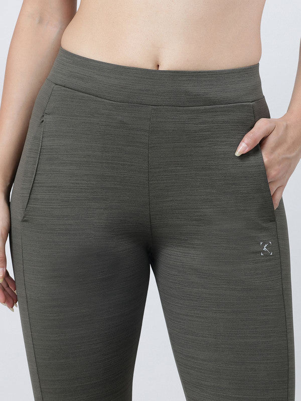 Women Olive Solid Track Pants & Joggers TRANSVERSE PANT-OL