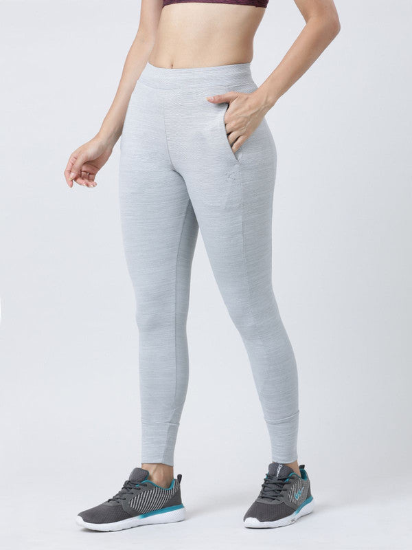 Women Light Grey Solid Track Pants & Joggers TRANSVERSE PANT-LG