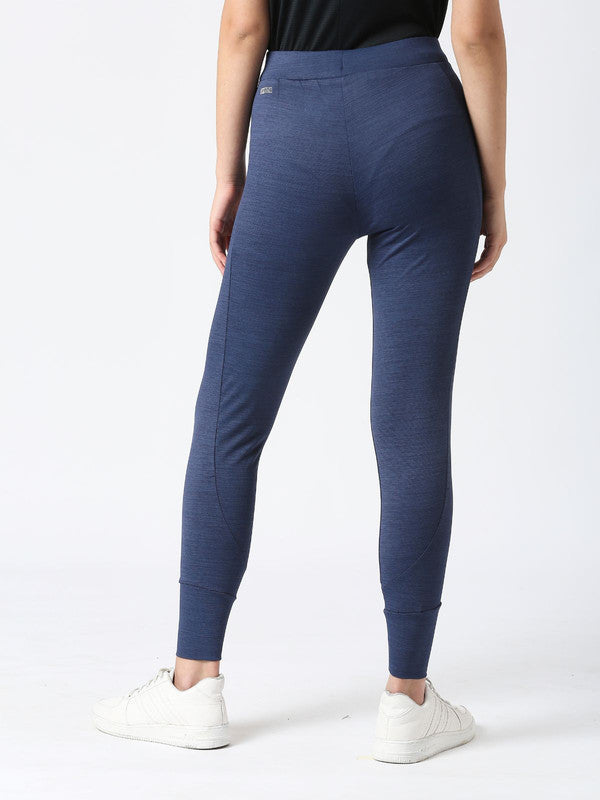 Women Denim Blue Solid Tights- TRANSVERSE PANT- DB