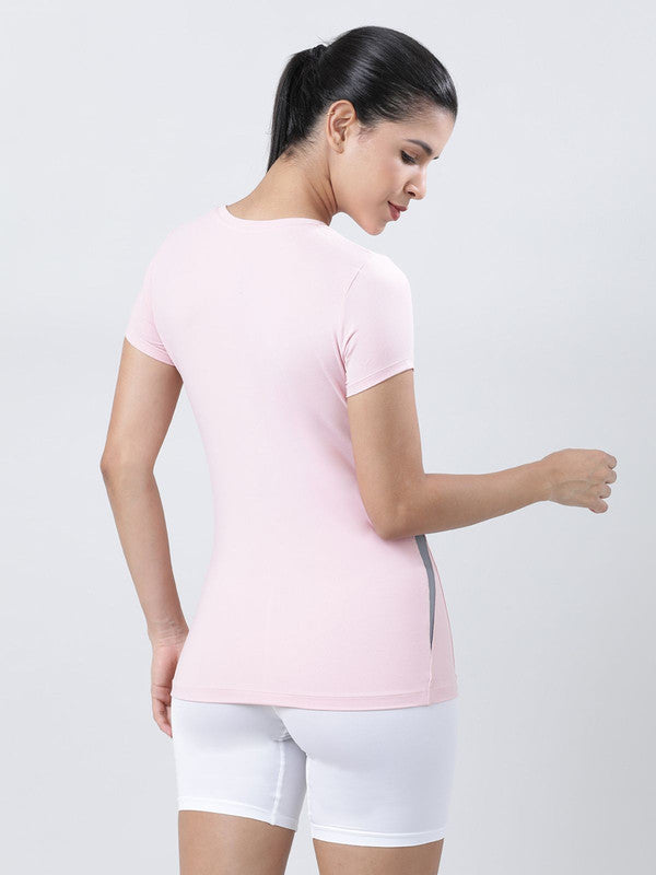 Women Pink Printed Tops & T-Shirts-POWER PLAY_PINK