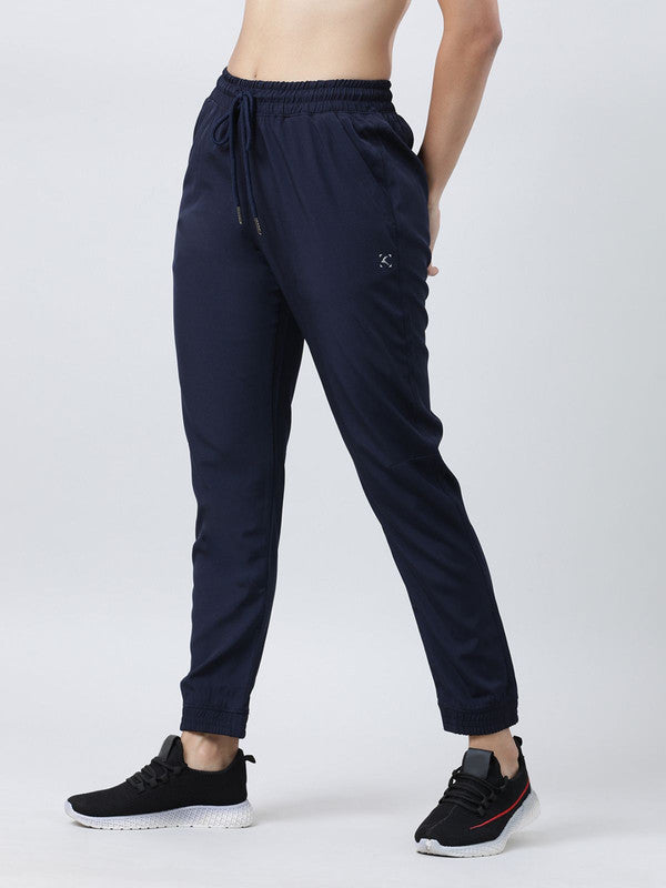 Women Navy Solid Track Pants & Joggers GROOVER-Navy