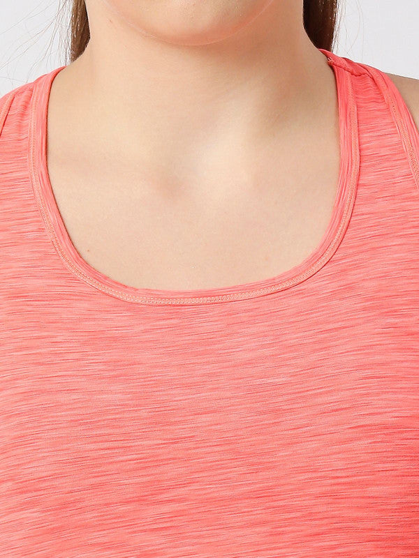 Women Orange Solid Racerback Tank Top RACER BACK STRETCH-  4W-OR