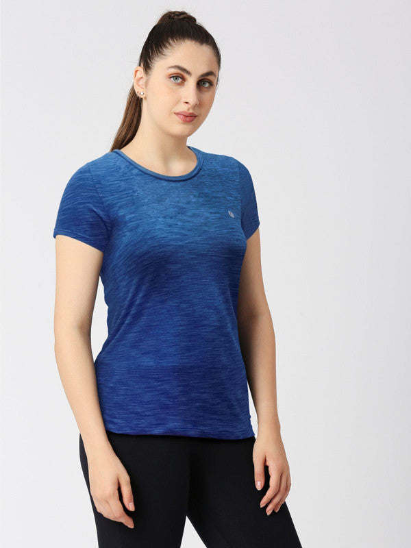 Women Ink Blue Solid Tops & T-Shirts-4W-CRUISER TEE_4W-IB