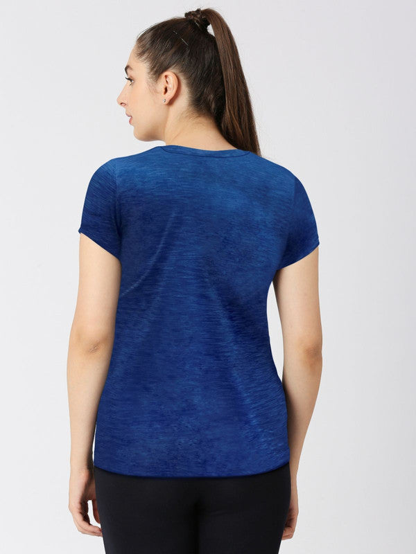 Women Ink Blue Solid Tops & T-Shirts-4W-CRUISER TEE_4W-IB