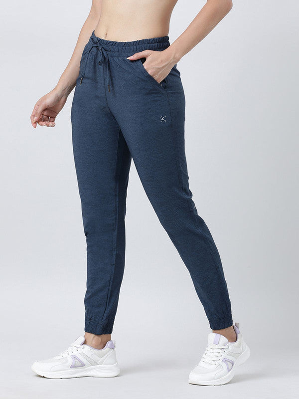 Women Blue Solid Track Pants & Joggers GROOVER-Blue