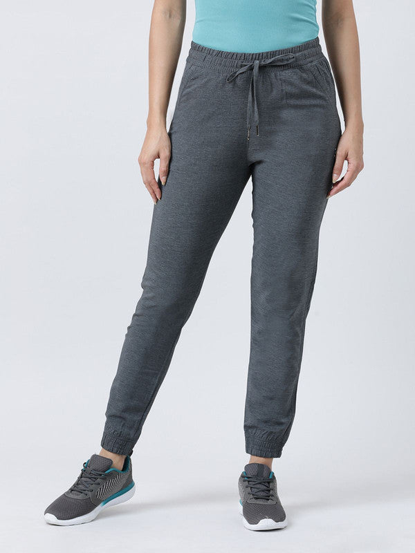 Women Dark Grey Solid Track Pants & Joggers GROOVER-Dark Grey