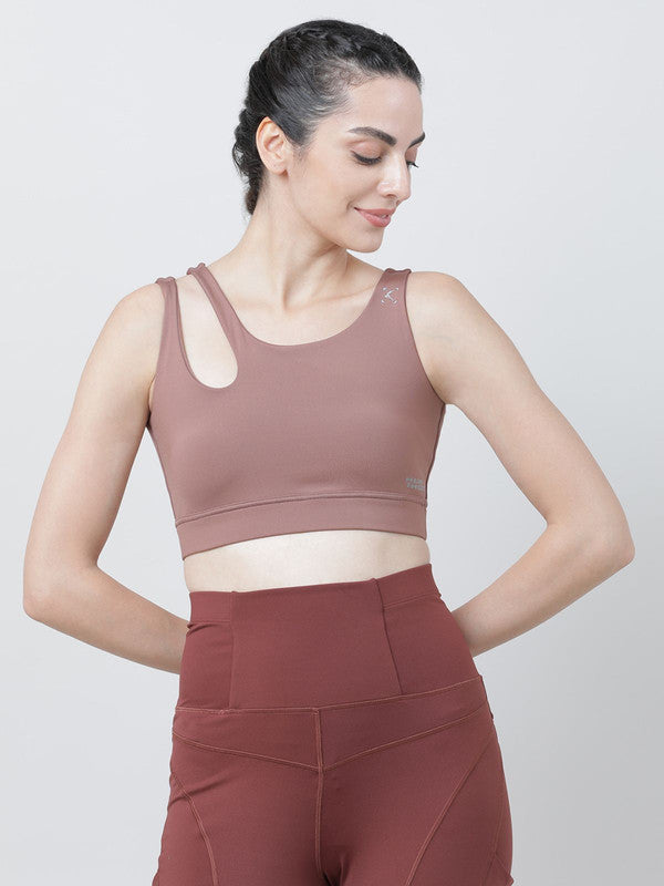 Lovable Light Brown Padded Non Wired Full Coverage Sports Bra - Relay Bra-MM