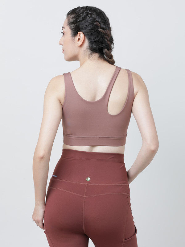 Lovable Light Brown Padded Non Wired Full Coverage Sports Bra - Relay Bra-MM