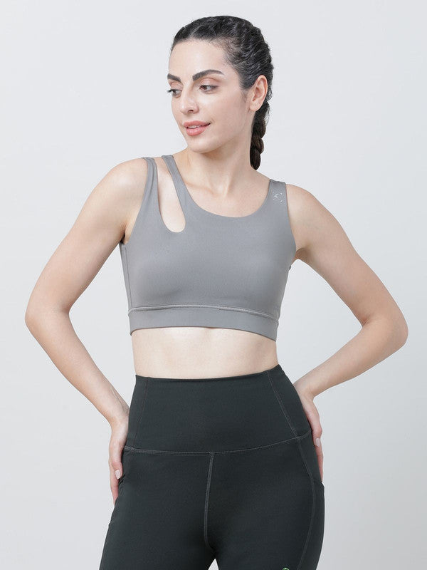 Lovable Cool Grey Padded Non Wired Full Coverage Sports Bra - Relay Bra-CG