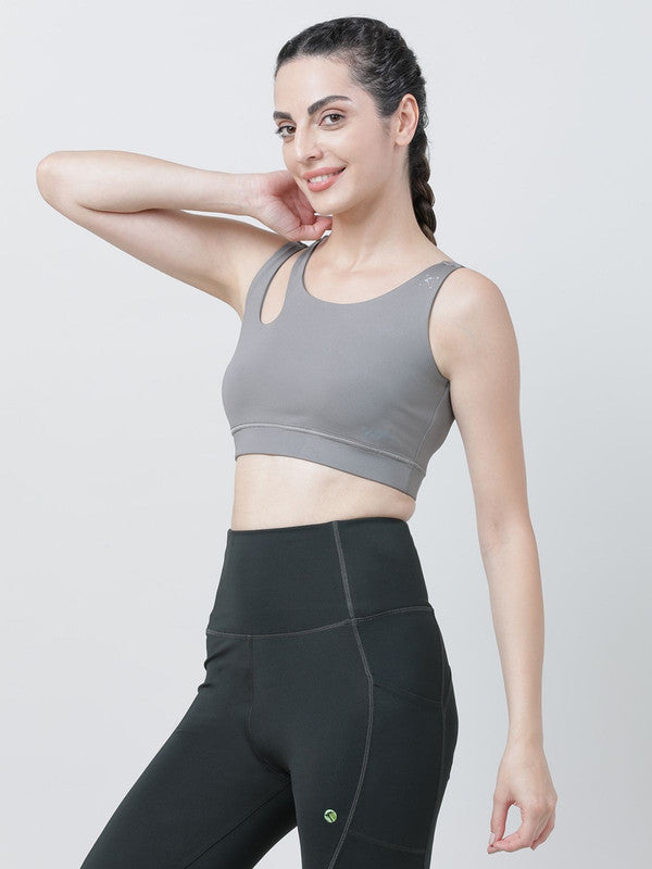 Lovable Cool Grey Padded Non Wired Full Coverage Sports Bra - Relay Bra-CG