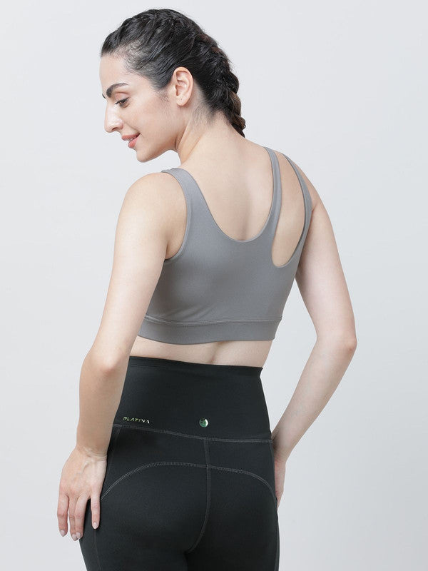 Lovable Cool Grey Padded Non Wired Full Coverage Sports Bra - Relay Bra-CG