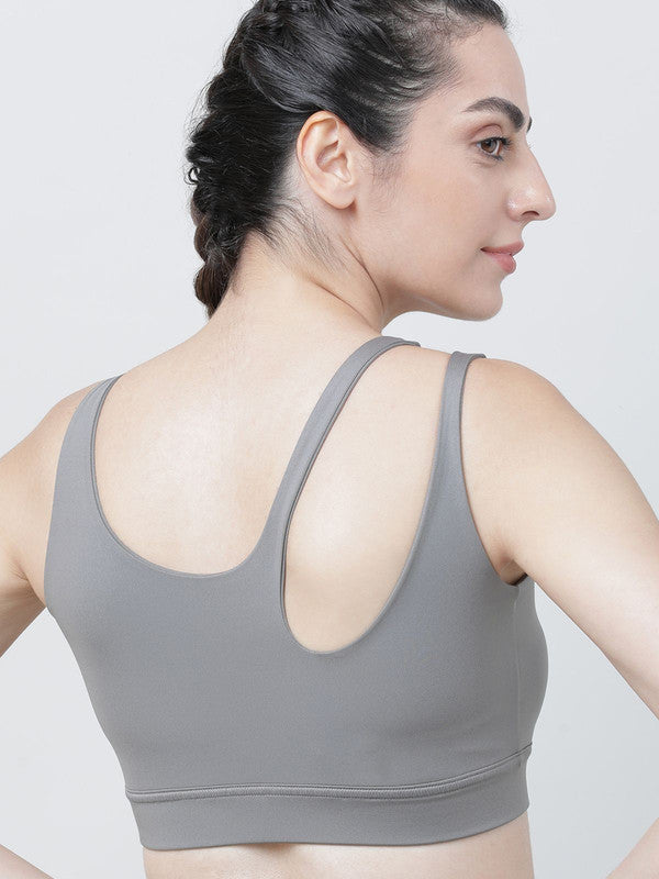 Lovable Cool Grey Padded Non Wired Full Coverage Sports Bra - Relay Bra-CG