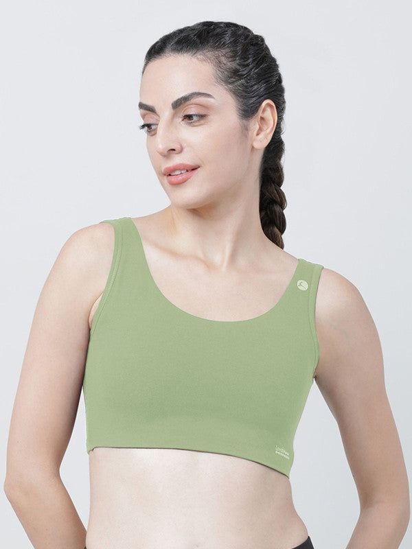 Lovable Forest Green Padded Non Wired Full Coverage Sports Bra- SEA SIDE-FG