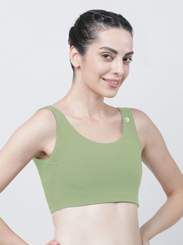 Lovable Forest Green Padded Non Wired Full Coverage Sports Bra- SEA SIDE-FG