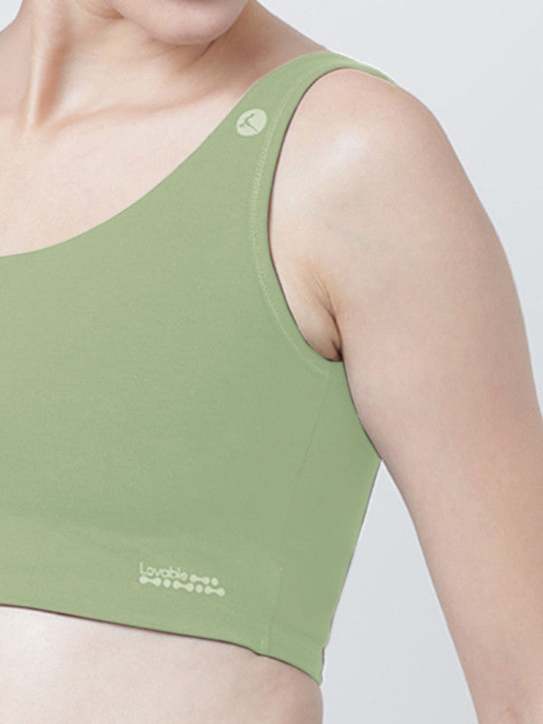 Lovable Forest Green Padded Non Wired Full Coverage Sports Bra- SEA SIDE-FG