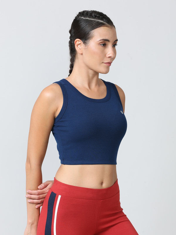 Women Navy Solid Tank Top - STUNNER TANK -06-NY