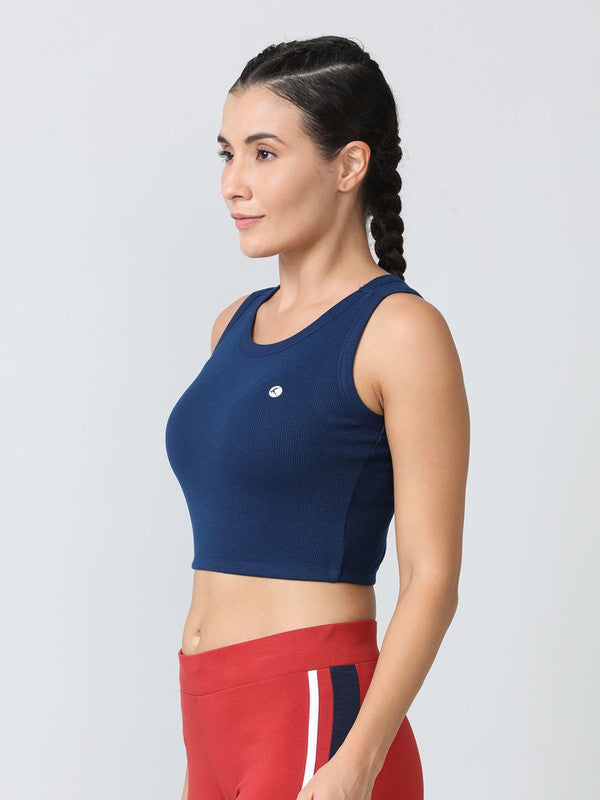 Women Navy Solid Tank Top - STUNNER TANK -06-NY
