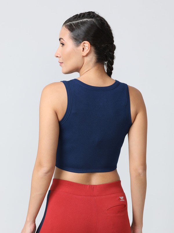 Women Navy Solid Tank Top - STUNNER TANK -06-NY