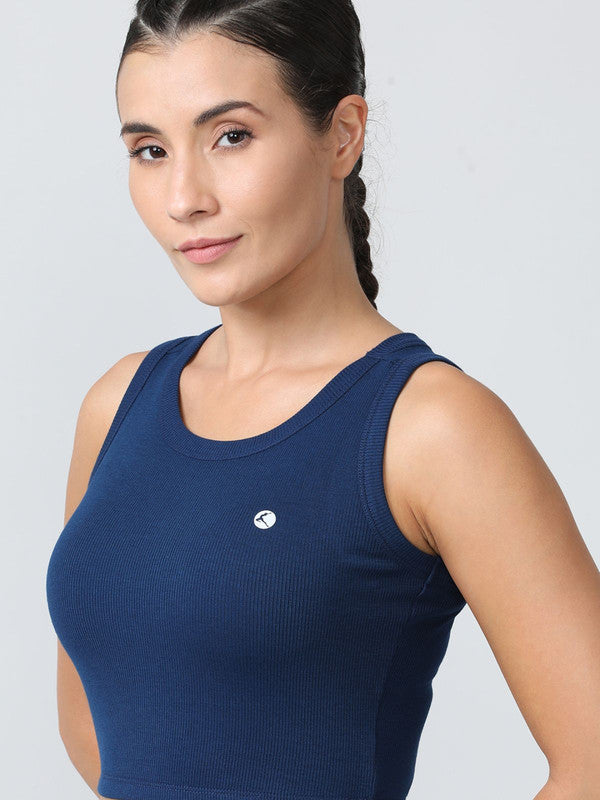 Women Navy Solid Tank Top - STUNNER TANK -06-NY