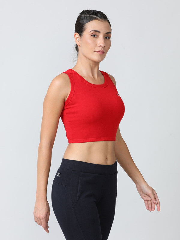 Women Crimson Red Solid Tank Top - STUNNER TANK -06-CR