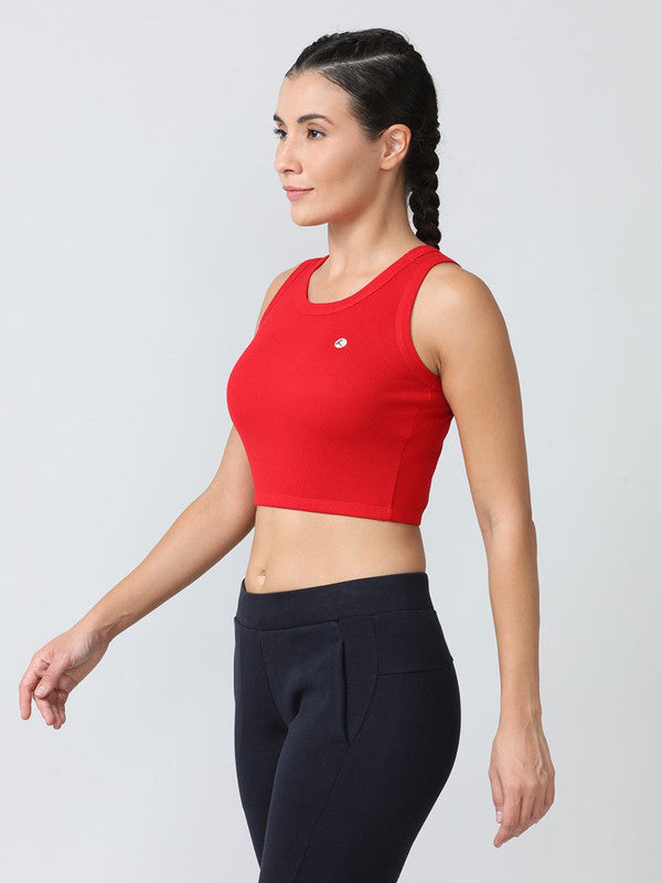 Women Crimson Red Solid Tank Top - STUNNER TANK -06-CR