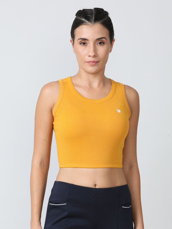Women Mustard Solid Tank Top - STUNNER TANK -06-MS