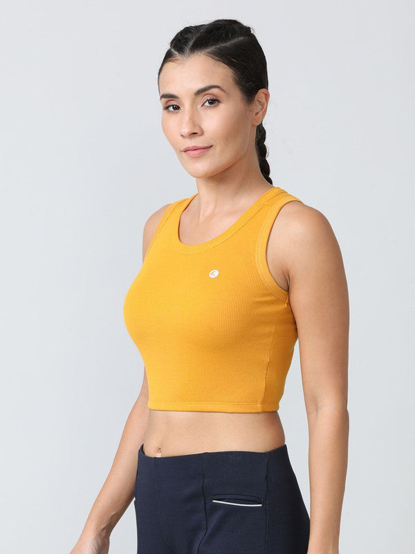Women Mustard Solid Tank Top - STUNNER TANK -06-MS