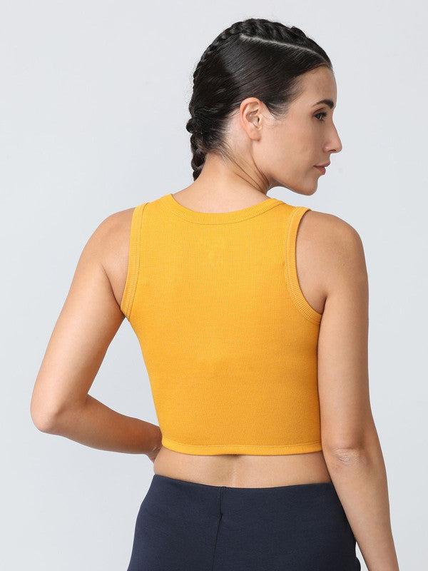 Women Mustard Solid Tank Top - STUNNER TANK -06-MS