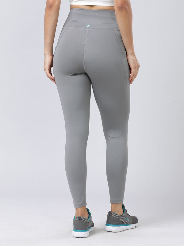 Women Cool Grey Solid Tights - LAY UP-CG