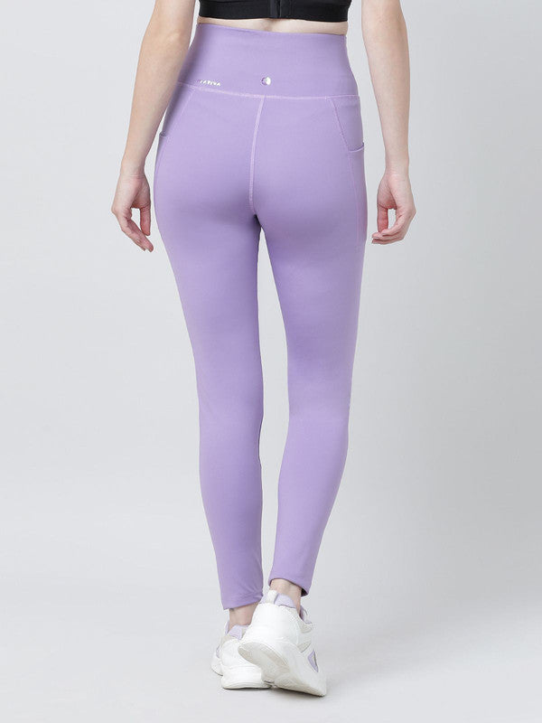 Women Purple Solid Tights - LAY UP-PA