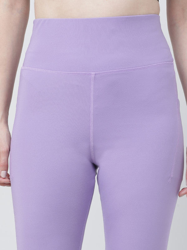 Women Purple Solid Tights - LAY UP-PA