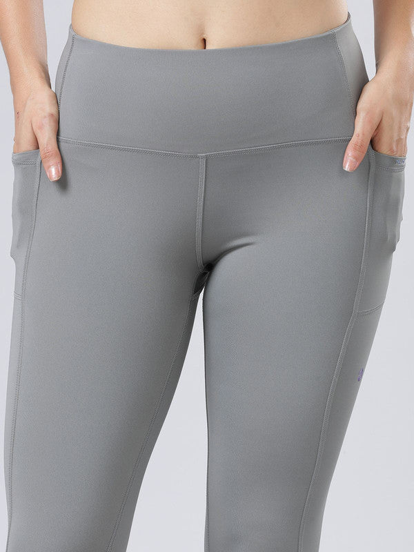 Women Cool Grey Solid Tights - Base Runner-CG