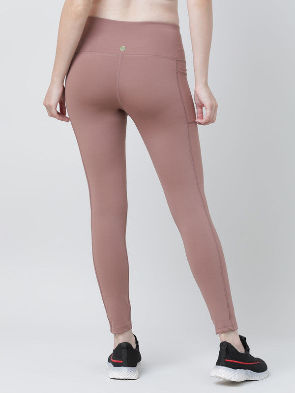 Women Mud Merlot (Light Brown) Solid Tights - Base Runner-MM