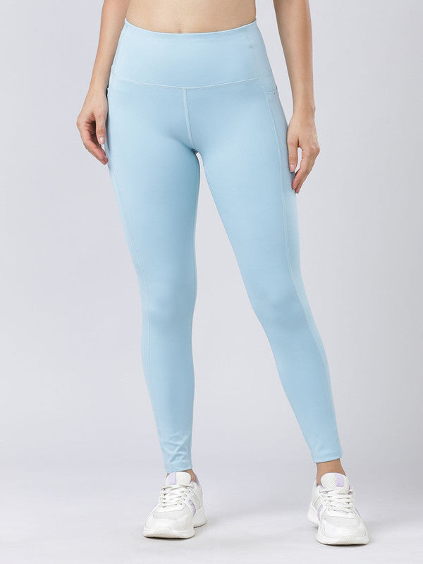 Women Sheer Blue Solid Tights - Base Runner-SB