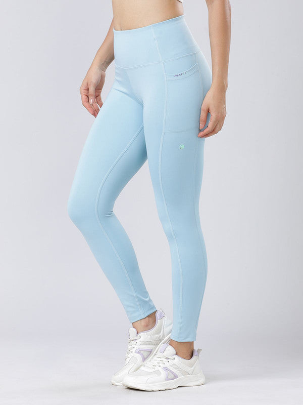 Women Sheer Blue Solid Tights - Base Runner-SB